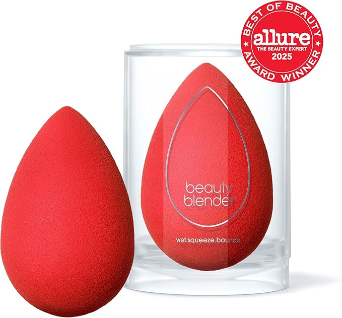 Beautyblender® | Ruby Beauty Blender Makeup Sponge, Super-Soft Foam Easily Blends Foundations, Powders & Creams, Made in USA, Reusable, Washable, Streak Free Application, Vegan, Cruelty Free