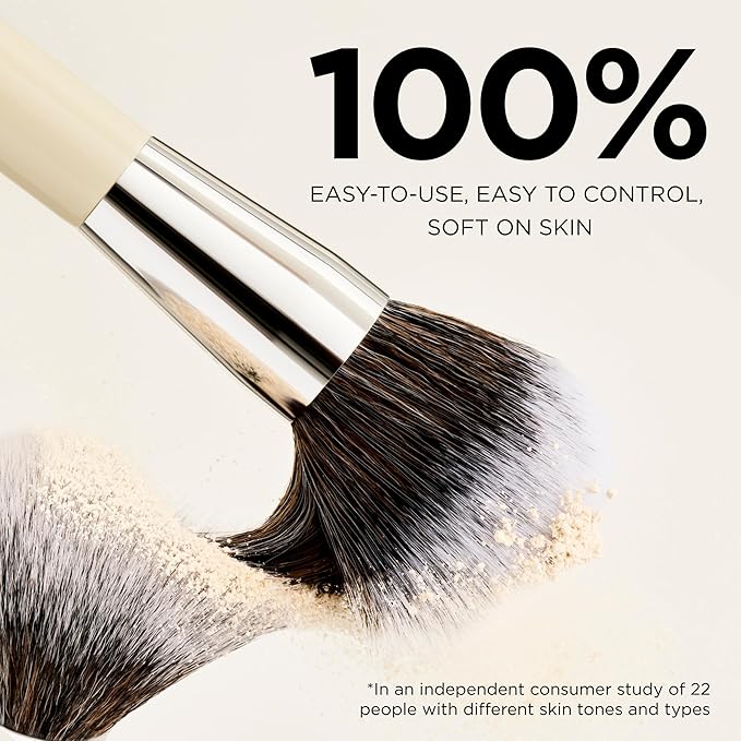HALEYS Beauty Powder Makeup Brush, Soft Face Brush for Loose & Pressed Powder, Seamless Blending with Streak Free Finish, Make Up Essentials, Vegan & Cruelty Free