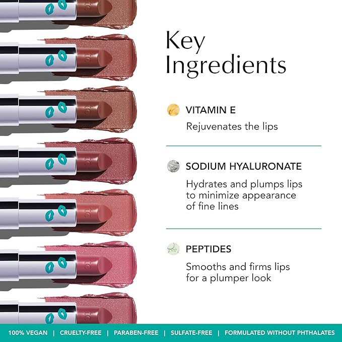 Thrive Causemetics Impact-FULL Smoothing Lipstick, Moisturizing Lip Makeup Essential with Vitamin E, Lightweight Creamy Lipstick for Women, Long Lasting, Vegan, Shade Bethany (Brick Red)