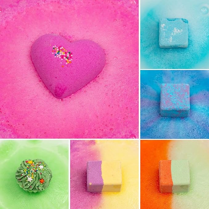 10 Bath Bombs for Kids, Bath Bomb Gift Set, Natural Bubble Bathbombs, Shea Butter Dry Skin Moisturize, Fizzy Spa Bath for Her Mom Women Kids Girls Girlfriend, Birthday, Valentines Day