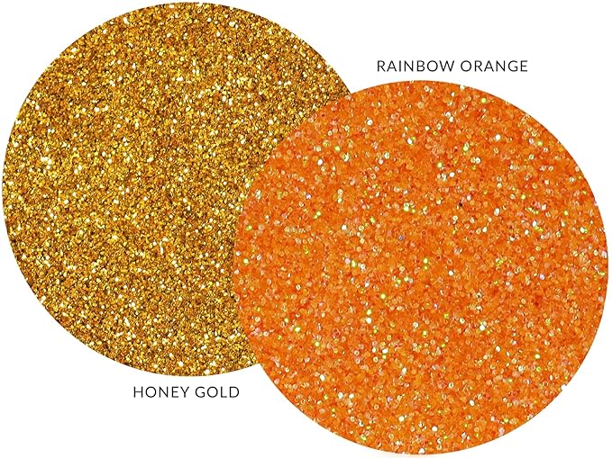 MARBLERS Twinkle Face & Body Glitter Duo [Honey Gold & Rainbow Orange] 0.36oz (10g) | Non-Toxic | Cruelty-Free | Eyeshadow, Nail Polish, Nail Art | Festival, Rave & Party Makeup | Nail Art | Gel Nail