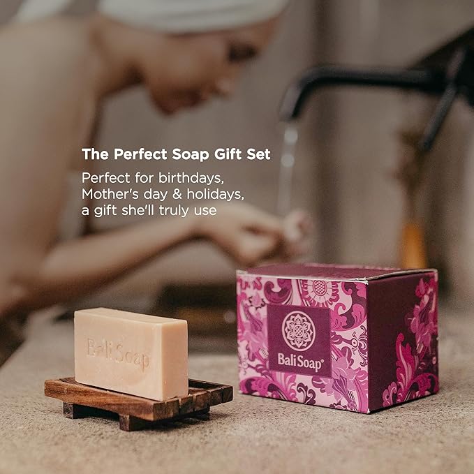 Bali Soap Feminine Collection - Handmade Natural Bar Soap for Women, Floral Scents with Essential Oils, Vegan Cold Process 6-Pack, Moisturizing and Gentle Cleansing for All Skin Types