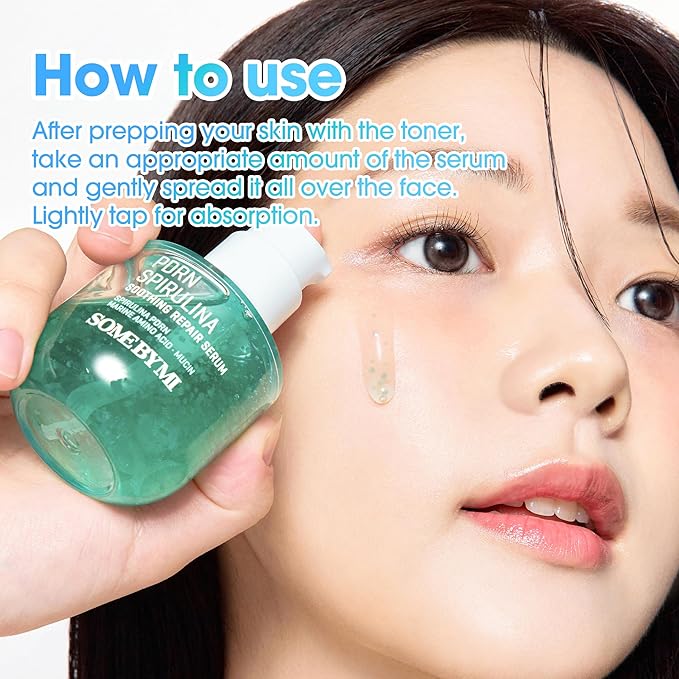 SOME BY MI PDRN Spirulina Soothing Repair Serum – 1.69oz, 50ml – Korean Vegan PDRN Serum for Face – Calms Redness, Firms & Hydrates Skin with Spirulina, Peptides & Marine Mucin – Korean Skin Care