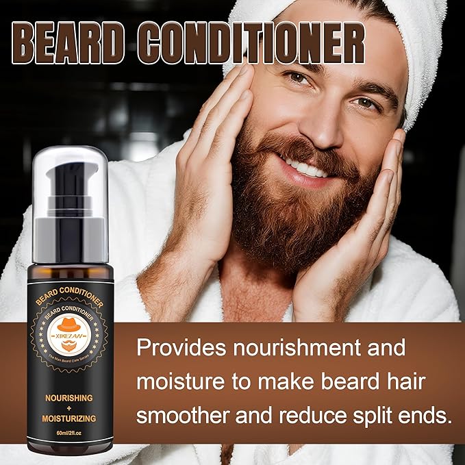 XIKEZAN Mens Gifts, Beard Grooming Kit with Sweet Orange Beard Wash,Oil, Conditioner,Balm,Brush,Comb,Cool Mens Christmas Secret Santa Gifts for Dad Husband Grandpa Boyfriend Him Stocking Stuffers