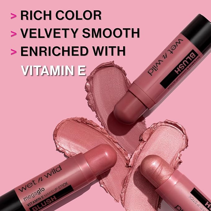 wet n wild MegaGlo Makeup Stick, Buildable Color, Versatile Use, Cruelty-Free & Vegan - Peach Bums