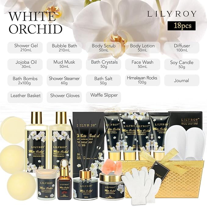 Mothers Day Gifts for Women - 18-Piece Luxury Gold Spa Gift Set, Premium Bath Collection | Fathers Day, Valentines Day Gift, Birthday Gifts, Christmas, All Occasion Ultimate Holiday Gift
