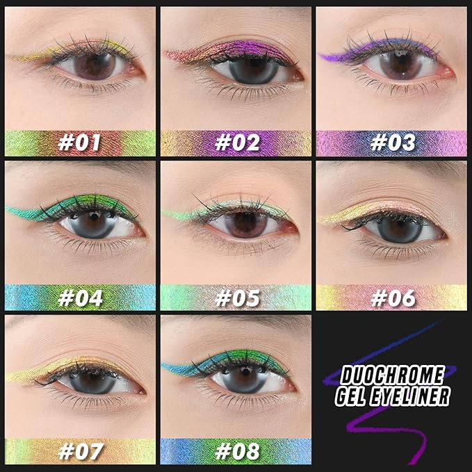 Multichrome Eyeliner Gel Pencil,Waterproof Long-Lasting Vegan Cruelty Free Eye Liner,Shifting Colors Eyeliner Pen (EL-07)