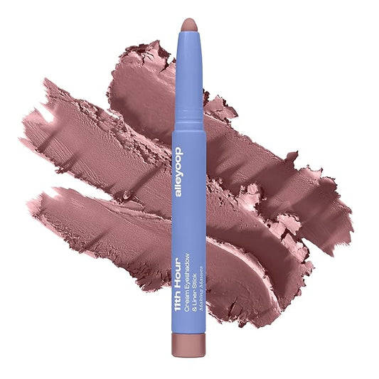 ALLEYOOP 11th Hour Waterproof Cream Eyeshadow Stick – Long-Lasting Eye Shadow Pencil & Eyeliner, Cream to Powder Stick & Highlighter – Smudge-Proof Eyeshadow Matte, Mauve Matte