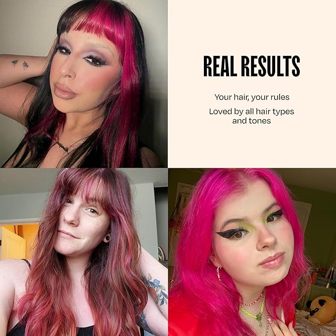 Overtone Color Depositing Conditioner - 8 oz Semi Permanent Hair Color with Shea Butter & Coconut Oil - Vegan, Cruelty-Free - Extreme Magenta