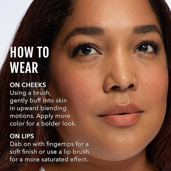 No Makeup Makeup Blush & Lip Color, Second-Skin Cream-Balm Formula Delivers a Long-Lasting Sheer Wash of Color, Buildable Coverage, Semi-Matte Finish, Made with Skin-Loving Ingredients, Peach