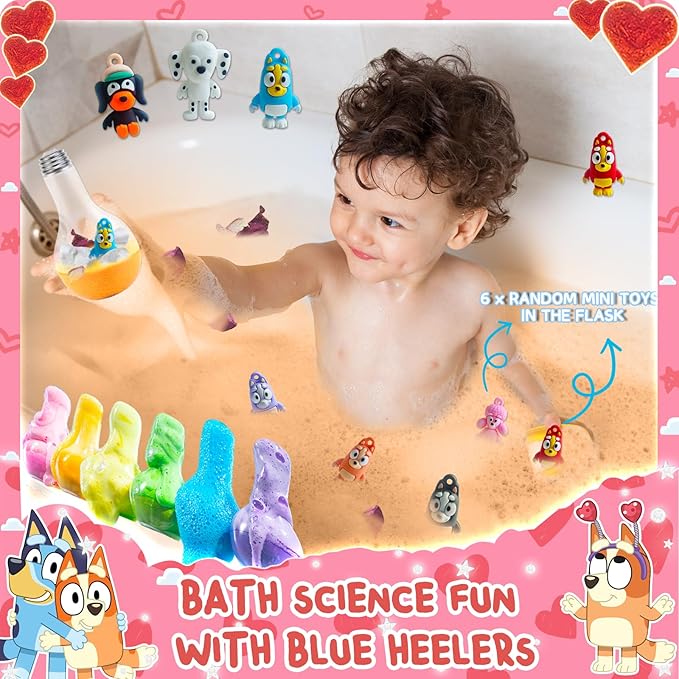Bath Bombs for Kids: Organic Bath Bombs with Toys Inside for Dry Skin Moisturize, Kids Bath Toys & Scientific Toys, Dried Rose Petals with Eruption of Foams, Bath Fun Potions Kits Gift Set