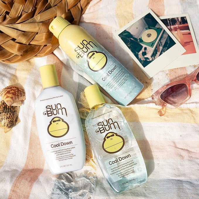 Sun Bum Cool Down Aloe Vera Lotion - Vegan After Sun Care with Cocoa Butter to Soothe and Hydrate Sunburn - 8 oz,(Pack of 2)