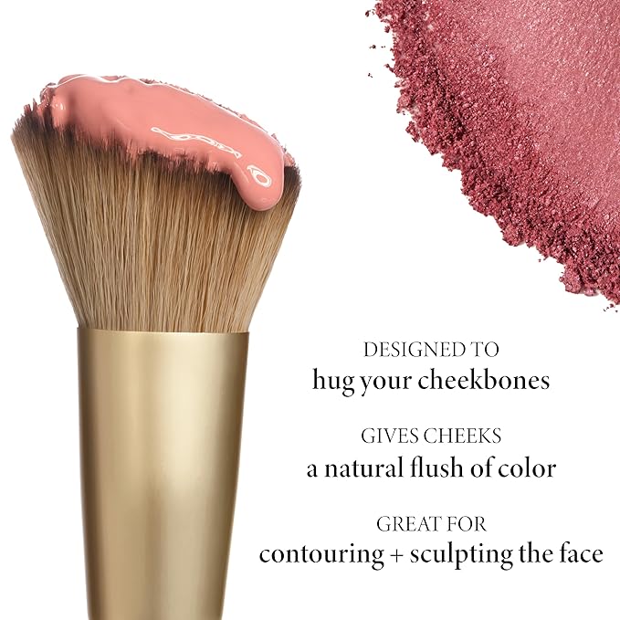 LAURA GELLER Baked Blush-n-Brighten in Summer Orchid + Angled Brush – Ultra-Soft Vegan Bristles