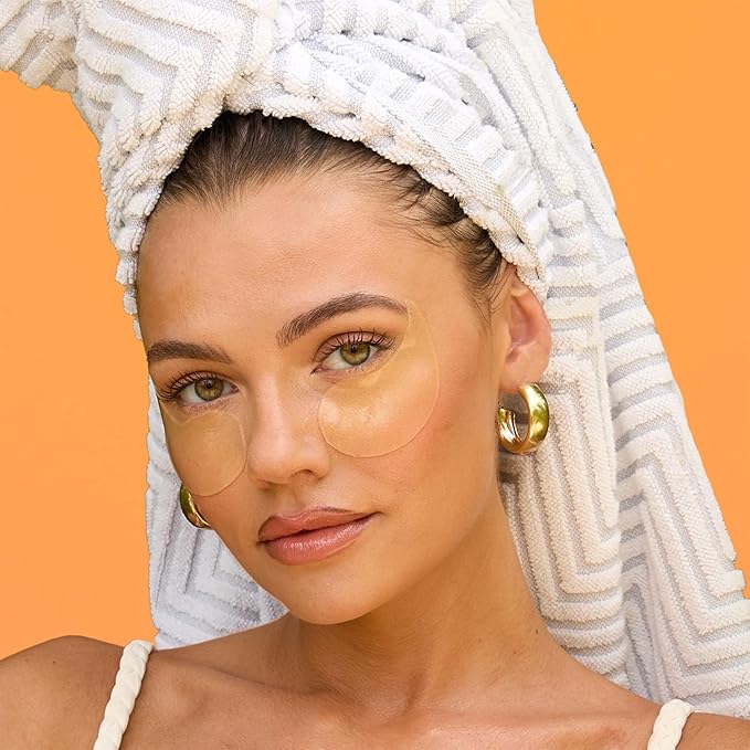 Derma E Vitamin C Bright Eyes Hydro Gel Under Eye Patches for Dark Circles (60 Ct, 30 Pairs) Allantoin, Caffeine & Vitamin B3, Eye Patches for Fine Lines, Wrinkles, Dark Circles & Puffy Eyes