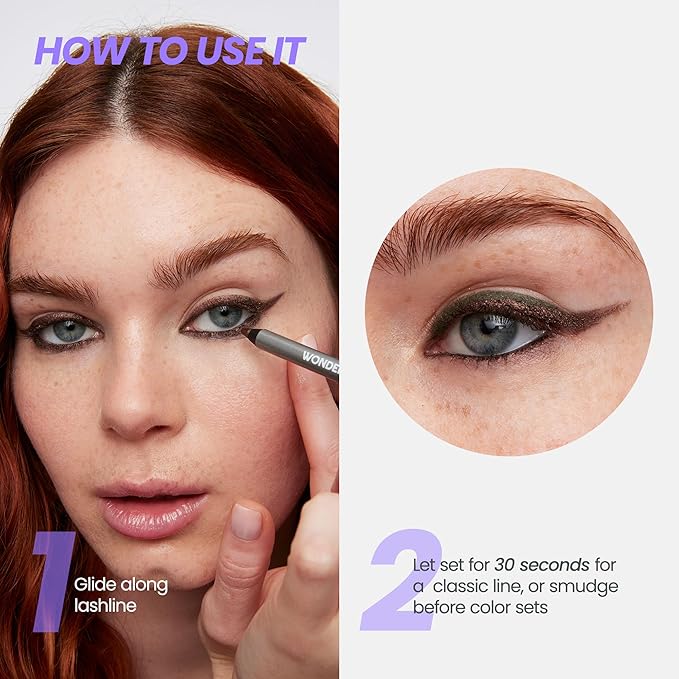 Wonderskin Eyeliner Pencil, 1440 Longwear Brown Eyeliner Pencil - Waterproof, Sharpenable & Smudge Proof (Brown Sugar)