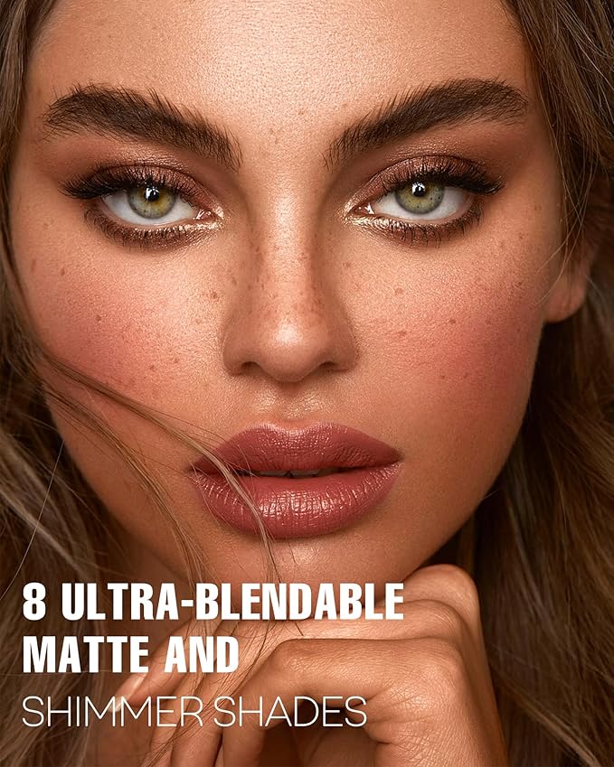 MAKI YIKA Nude Brown Eye Shadow Palette 8Color Naked Eyeshadow for Women Neutral Brown Eye Shadows Long Lasting & Pigmented (Naked)