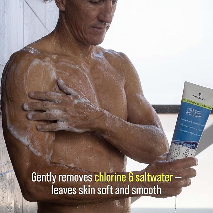 TRIHARD Chlorine Removal Body Wash Travel Size, Protects and Hydrates Sensitive Skin from Pool and Ocean, Travel Essentials for Post Swim Chlorine Skin Protection (Pack of 25)