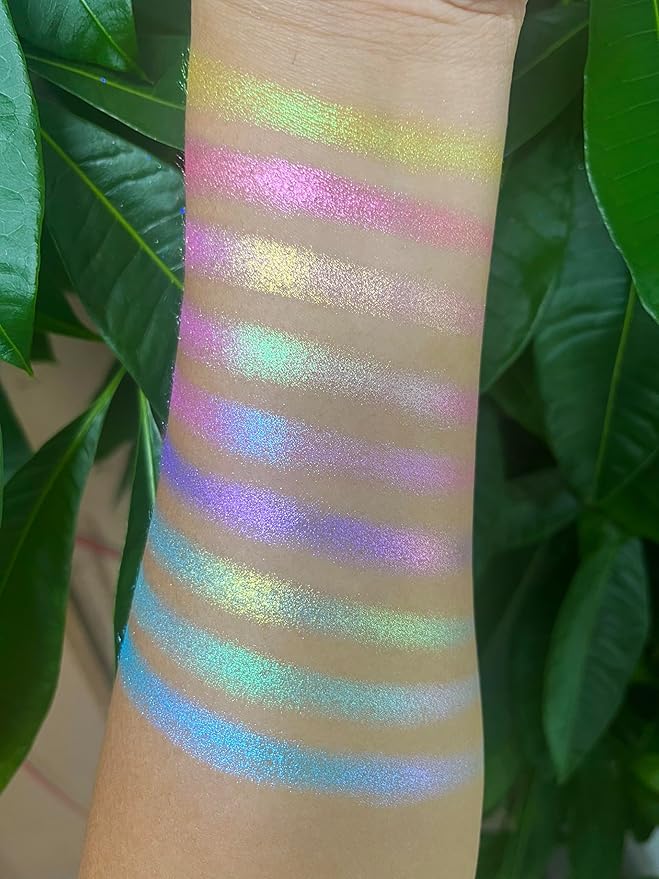 Professional super multi-chrome 9 color eyeshadow palette,long-lasting and handmade chameleon eyeshadow,100% Vegan and Cruelty Free with special colors,Super Smooth and Highly Pigmented (#01)
