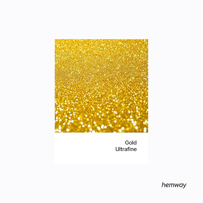 Hemway Eco Friendly Biodegradable Glitter 100g / 3.5oz Bio Cosmetic Safe Sparkle Vegan for Face, Eyeshadow, Body, Hair, Nail and Festival Makeup, Craft - Ultrafine (1/128" 0.008" 0.2mm) - Gold