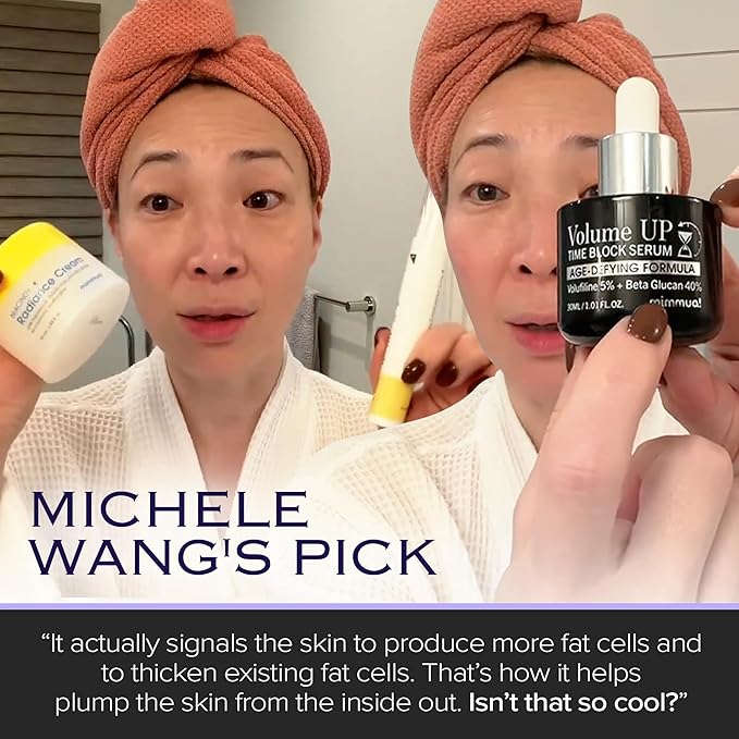 Volume Up Time Block Serum | Anti-Aging 5% Volufiline + 40% Beta Glucan | Plumps Wrinkles by Stimulating Fat Cell Production | Undereye, Forehead, Frown Lines&Neck Wrinkles | 30ml / 2pcs