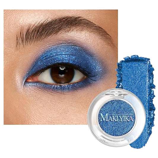 MAKI YIKA Dark Blue Crème Eyeshadow Single, Shimmer Sea Blue Cream Eye Shadow palette for Women, Color Stay Long Lasting Waterproof Eye Makeup Monochrome Eyeshadows,#20