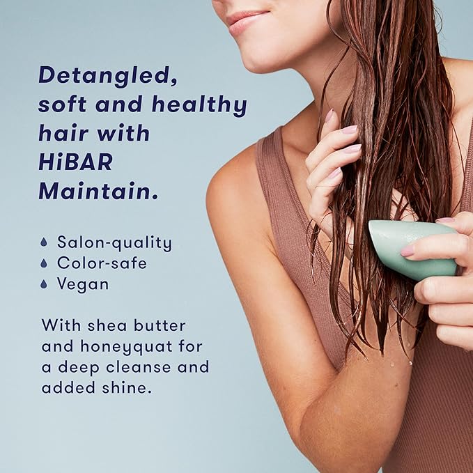 HIBAR Conditioner Bar, All Natural Hair Care, Plastic Free, Made with Eco Friendly Ingredients, Travel Size, Color Safe, Solid Sustainable Bars, Zero Waste (Maintain)