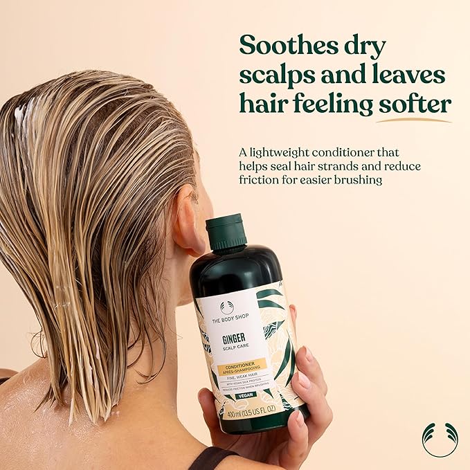 The Body Shop Ginger Scalp Care Conditioner – For Dry Scalp & Weak Hair – With Vegan Silk Protein – 400ml