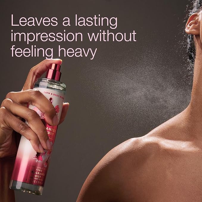 Bath & Body Works Japanese Cherry Blossom Fine Fragrance Mist, Body Spray & Perfume for Women, Long-Lasting Personal Fragrance, Iconic Floral Scent, 8 fl oz - 2 Pack