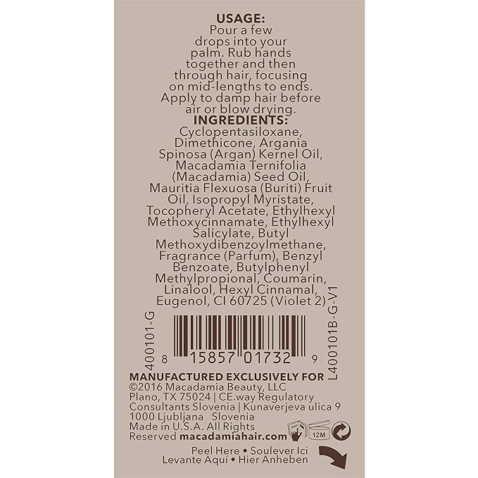 Macadamia Professional Nourishing Hair Repair Oil Treatment – Hair Care Sulfate & Paraben Free Natural Organic Cruelty-Free Vegan Hair Products, 0.9 oz
