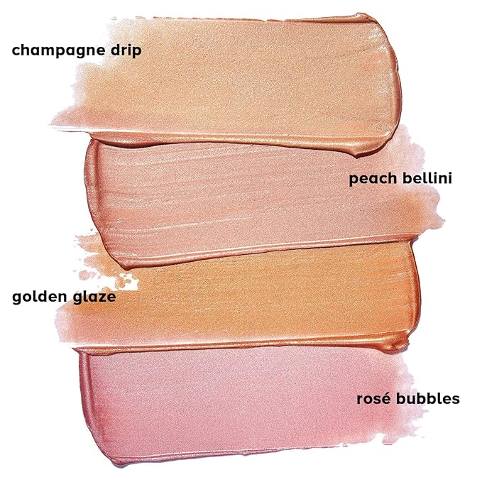 Lottie London Cheeky Glow in Champagne Drip, Liquid Blush & Sheer Highlighter, Buildable Formula Infused with Hyaluronic Acid, Vegan & Cruelty-free