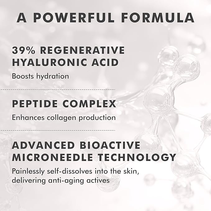 Skyn ICELAND Dissolving Microneedle Under Eye Patches with 39% Hyaluronic Acid and Peptides, No Slip Overnight Eye Mask for Fine Lines, Wrinkles and Hydration, Vegan, All Skin Types, 1 Pair