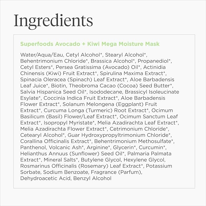 Briogeo Superfoods Avocado + Kiwi Mega Moisture Mask, Protein-Free, Deep Hydration, Enhance Shine, Moisturizing Mask for Dry Hair, Lock In Moisture, Vegan, Cruelty-Free, 8 fl oz