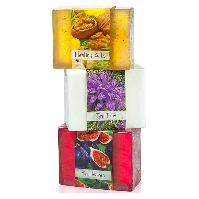 Glycerin Bar Soap Set of 3#7 - Natural, Vegan-Friendly, Hypoallergenic - Moisturizing and Hydrating with 100% Vegetable Glycerin - Sulfate-Free, Paraben-Free, Chemical-Free - 4.5 oz Each