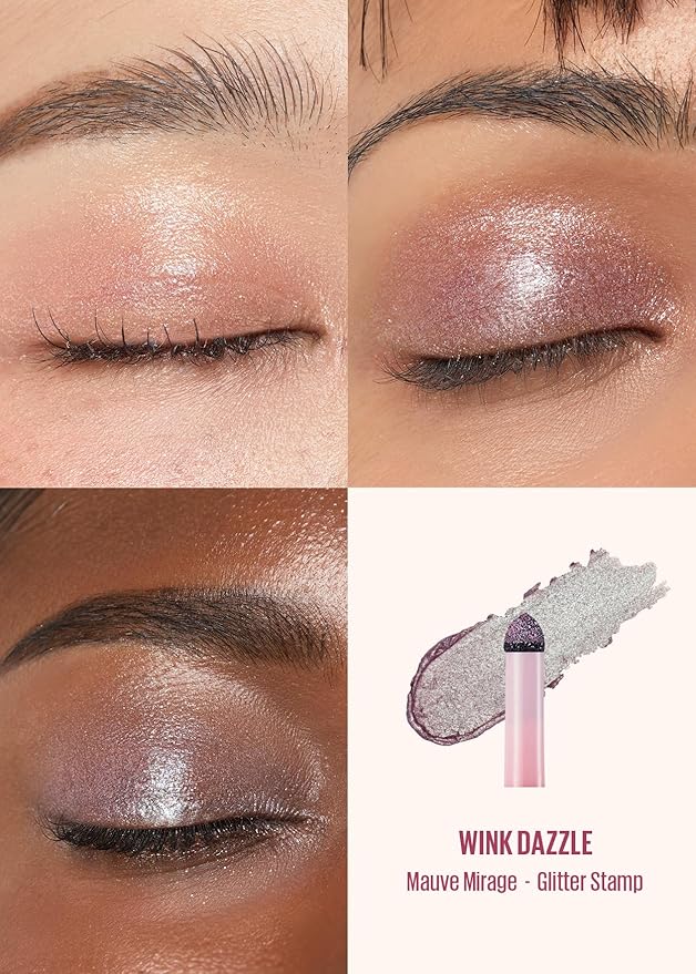 Kaja Eyeshadow - Wink Dazzle 04 Mauve Mirage (Matte) | Glitter, Smudge Proof, Creamy Formula, Vegan, Cruelty-Free, Creamy, Blendable, High Pigmentation Shimmer Stick, Long Lasting, Waterproof