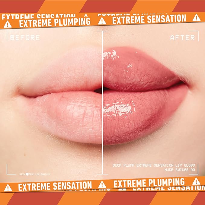 NYX PROFESSIONAL MAKEUP Duck Plump High Pigment Lip Gloss, Lip Plumper Gloss with Spicy Ginger - Nude Swings