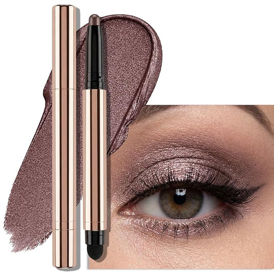Erinde Waterproof Cream Eyeshadow Stick, Smokey Taupe Shimmer Eye Shadow Stick, Long-Lasting Crease-Proof Cream to Powder Buildable & Blendable Eye Shadow Pencils Crayon, Vegan & Cruelty-Free, B09