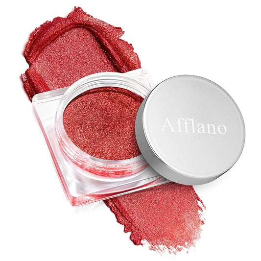 DE'LANCI Single Red Eyeshadow Shimmery, High Pigment Red Glitter Eyeshadow Makeup Cream Eye Shade Intense Color, Waterproof Moisturizing red Eye shadow Shimmer for Women, Cruelty-Free & Vegan, 02#