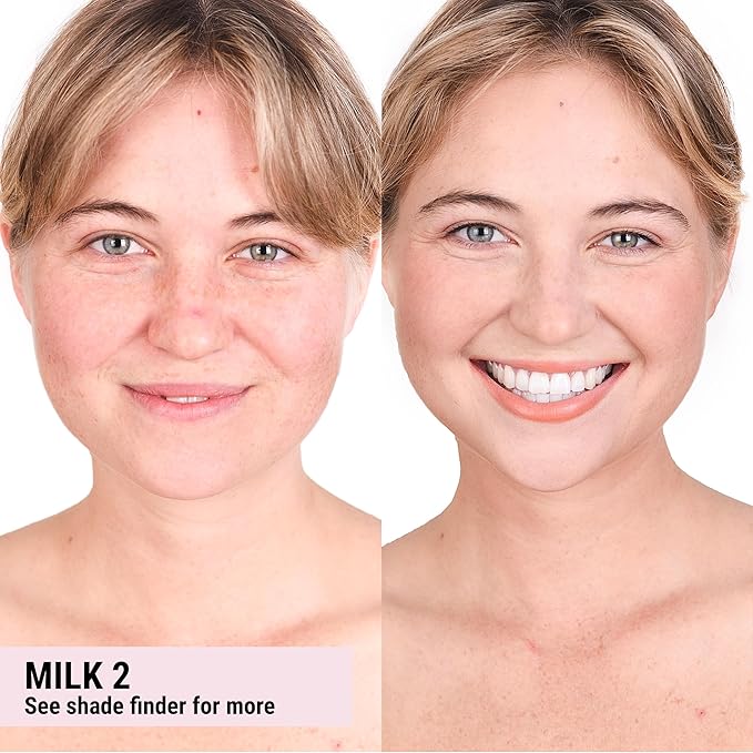 The Good Mineral Loves-You-Back 3in1 Mineral Powder Foundation (MILK 2) | Designed for Rosacea, Acne-Prone, Sensitive Skin | 3IN1 Concealer, Powder + Foundation | Non-Caking, Non-Drying