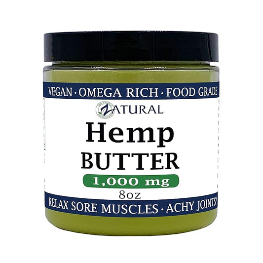 Zatural Hemp Butter 1,000mg Handcrafted Vegan, Soothing, Moisturizing, Food Grade