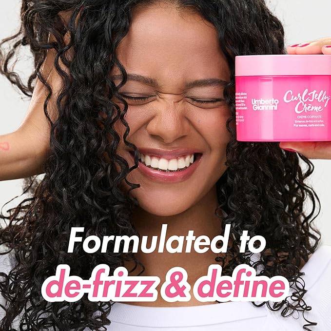 Umberto Giannini Curl Jelly Styling Crème Cream 10.14fl oz - for Curls, Waves & Coils - Designed to de-frizz and deeply hydrate
