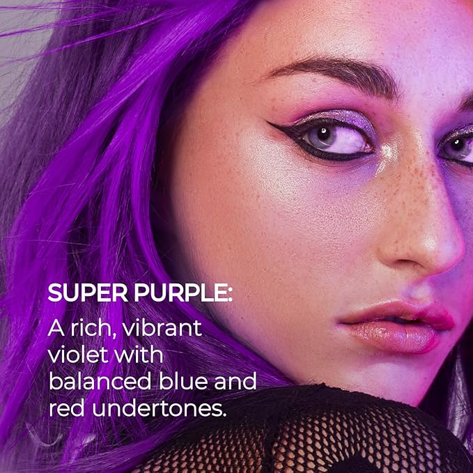 XMONDO Hair Color Super Purple Hair Healing Semi Permanent Color | Vegan Formula with Hyaluronic Acid to Retain Moisture, and Bond Boosting Technology, 8 Fl Oz
