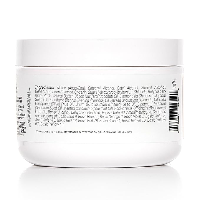 Overtone Semi Permanent Hair Color Conditioner, Vibrant Teal, 8 oz, Nourishing, Damage-Free, Color Depositing Mask for All Hair Types with Shea Butter & Coconut Oil, Vegan & Cruelty-Free