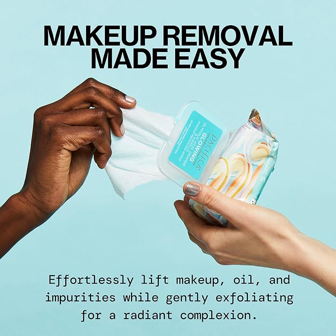 Pacifica Glowing Makeup Remover Wipes – With Glycolic Acid for AHA Exfoliating and Facial Cleansing – No Rinse Face Cleaning Towelettes – Dermatologist Tested, Vegan & Cruelty-Free – 30 Pack