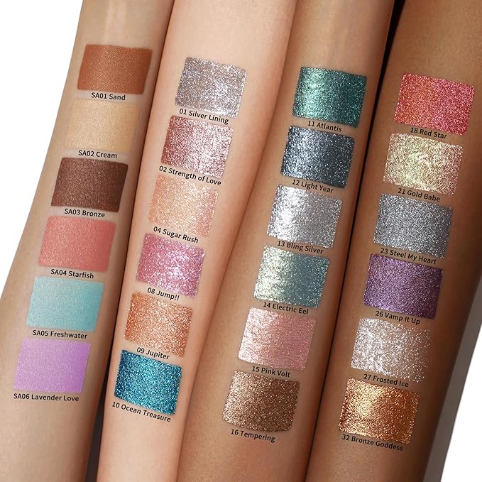Oulac Green Liquid Glitter Eyeshadow&Eyeliner–Smooth Shimmer Eye Makeup with Sparkle Finish,All-Day Wear Lightweight Buildable Formula,Easy to Use Smudge-Proof,Gifts for Women,Vegan 5.4g (20)