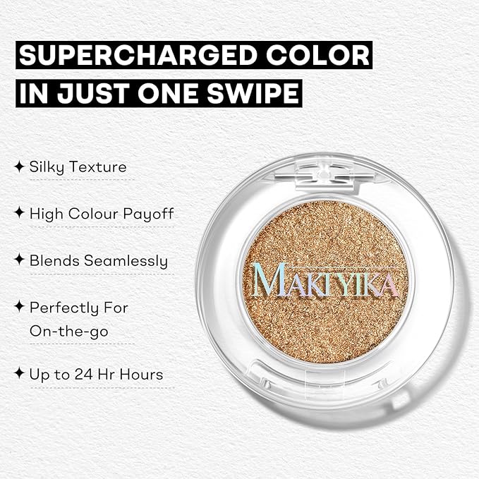 MAKI YIKA Gold Crème Eyeshadow Single, Shimmer Dark Bronze Cream Eye Shadow palette for Women, Color Stay Long Lasting Waterproof Eye Makeup Monochrome Eyeshadows,#19
