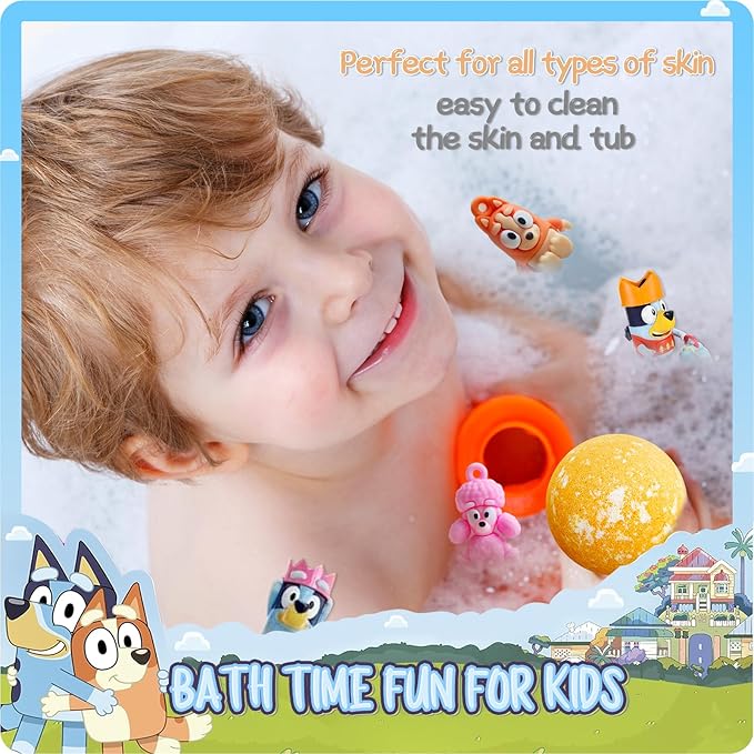 Bath Bombs Blue Heeler Puppy Bath Bombs with Surprise Inside, Bath Rich in Natural Essential Oils, BathBombs Gift Set for Dry Skin Moisturize, Gifts for Toddlers (8 Pcs)