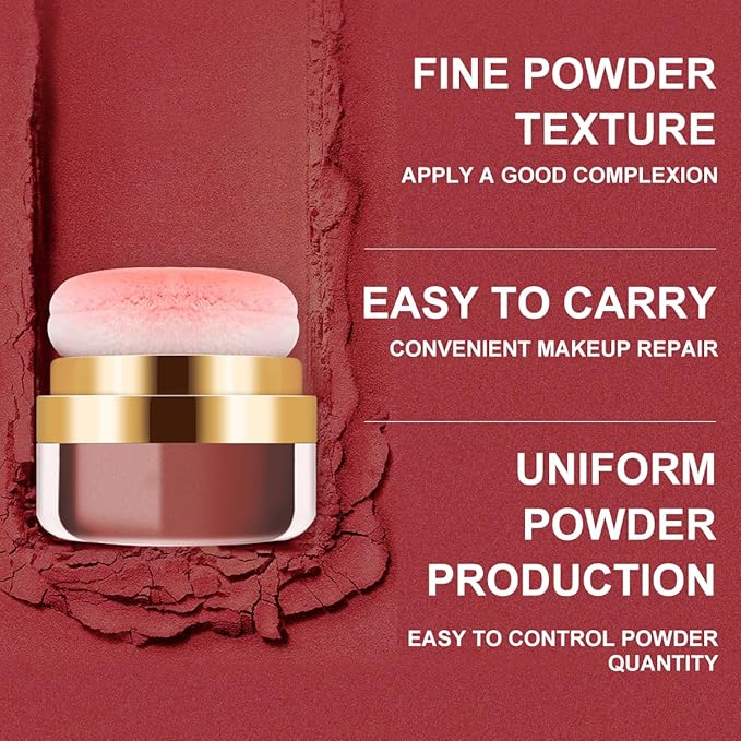 Powder blush 3 Color Set, face blushes makeup for Cheeks, Lightweight, Smooth, Vegan & Cruelty-Free, Coral Red-Peach Color-Autumn Berry