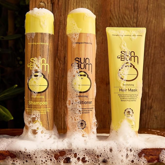 Sun Bum Revitalizing Deep Conditioning Hair Mask - Moisturizing and Restoring Treatment for Damaged Hair - Strengthening - Smoothing and Nourishing Formula - Vegan and Cruelty Free - 6 oz