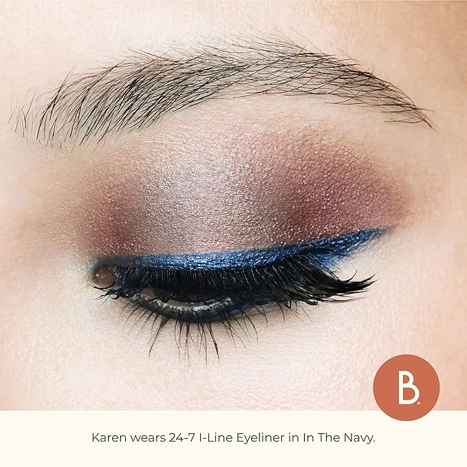 Beauty For Real I-Line 24-7 Eyeliner, In the Navy - Dark Shimmery Blue - Long-Wearing, Waterproof Gel Formula - Safe for Sensitive Eyes & Contact Lens Wearers - 0.01 oz