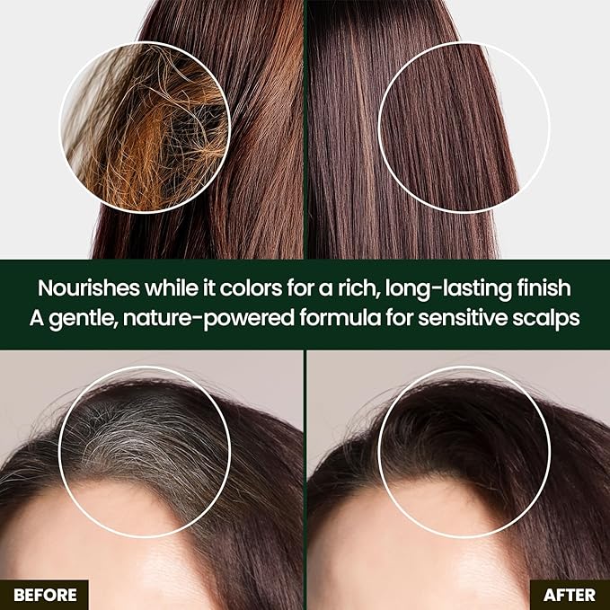 Dongsung Herb Speedy Color Cream(Deep Brown, 3Pack) Korean Herbal Vegan Hair Dye PPD-Free Ammonia-Free Hypoallergenic 100% Gray Coverage, Odorless, Dermatologically Tested, Quick 20-Minute Application
